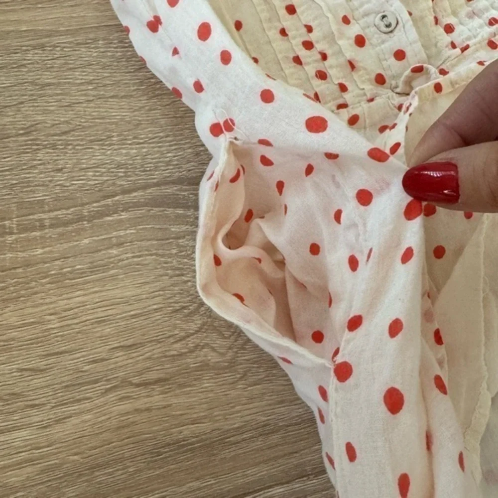 LALI Polkadot Cream & Red Pintuck Dress‎ 3T